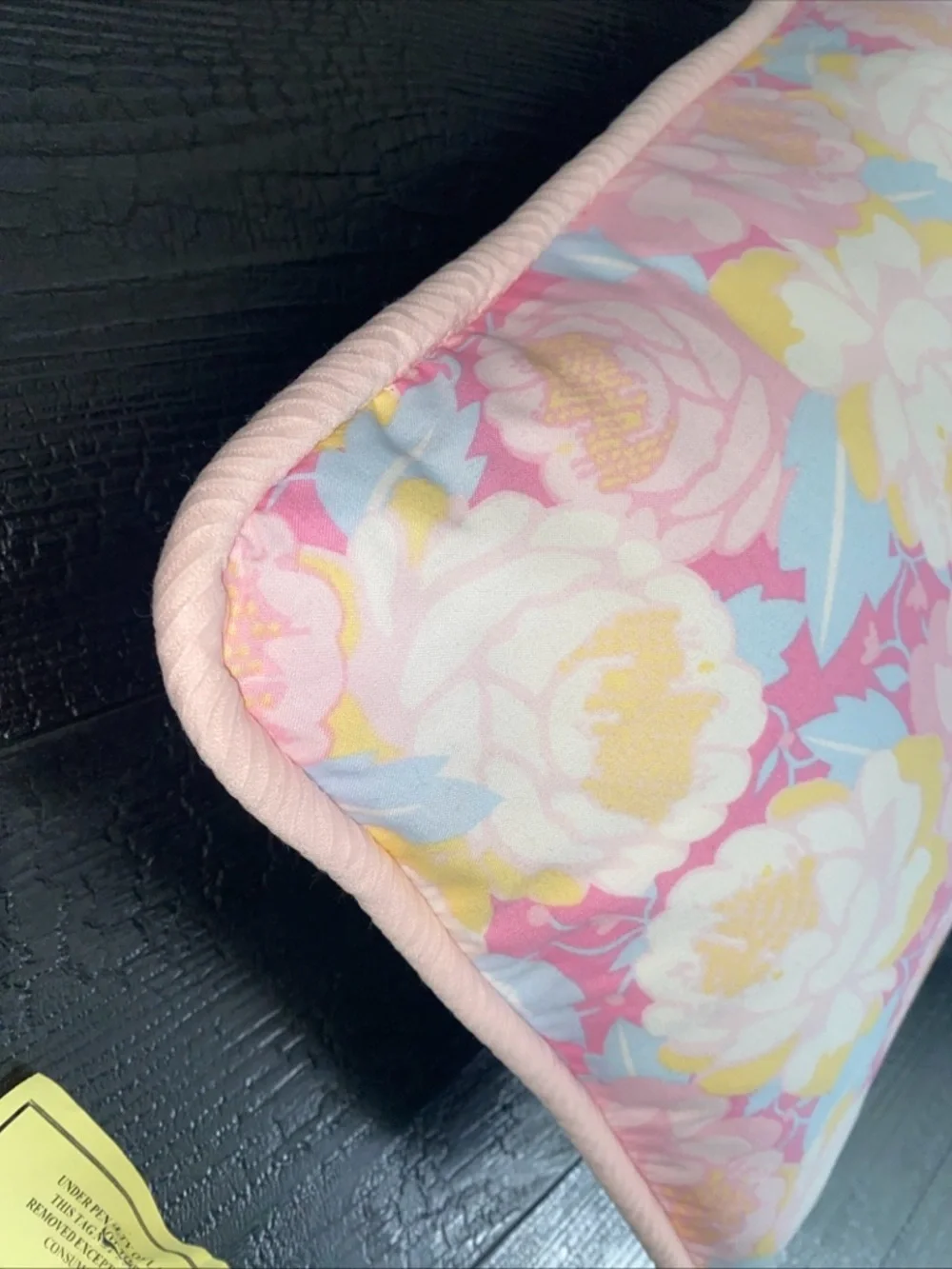 Floral Lumbar Throw Accent Pillow With Insert pastel pink blue, yellow white‎